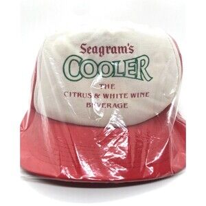 Vintage 80s Seagram's Cooler Mesh Trucker Hat Citrus & White Wine Beverage